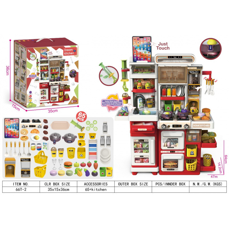 Comercio exterior para niños multifuncional grabación de pulverización de agua mesa de cubierta de cocina familiar cocina juego de juguetes de barro colorido