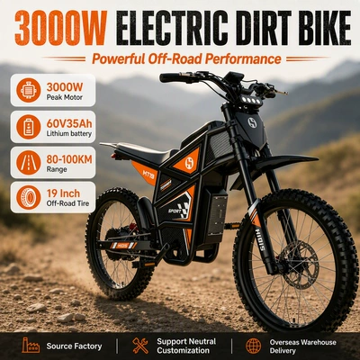 3000W Lithium Battery Mountain Bike, 60V – Elektrikli motosikletlər
