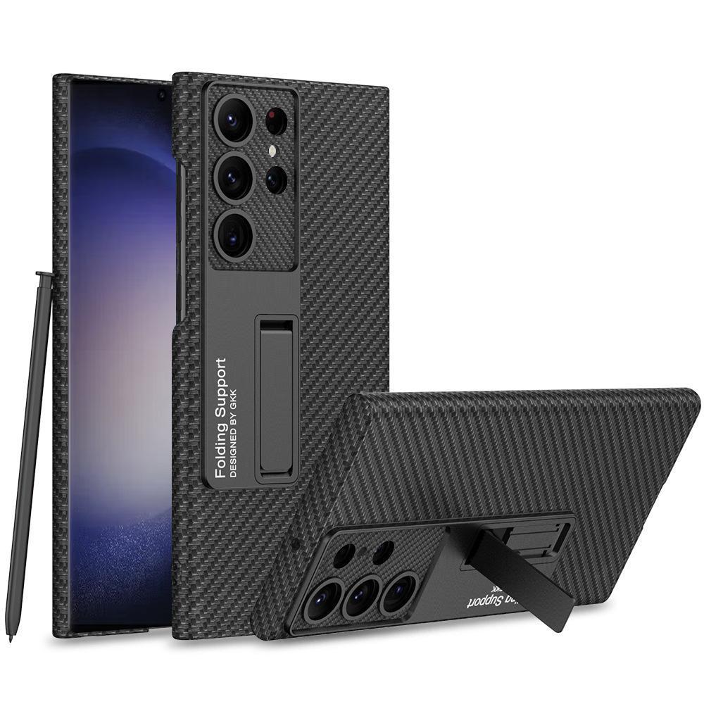 Suitable for Samsung series S24 phone plain leather holder S24Ultra S24Plus full package protective case_voghion.com