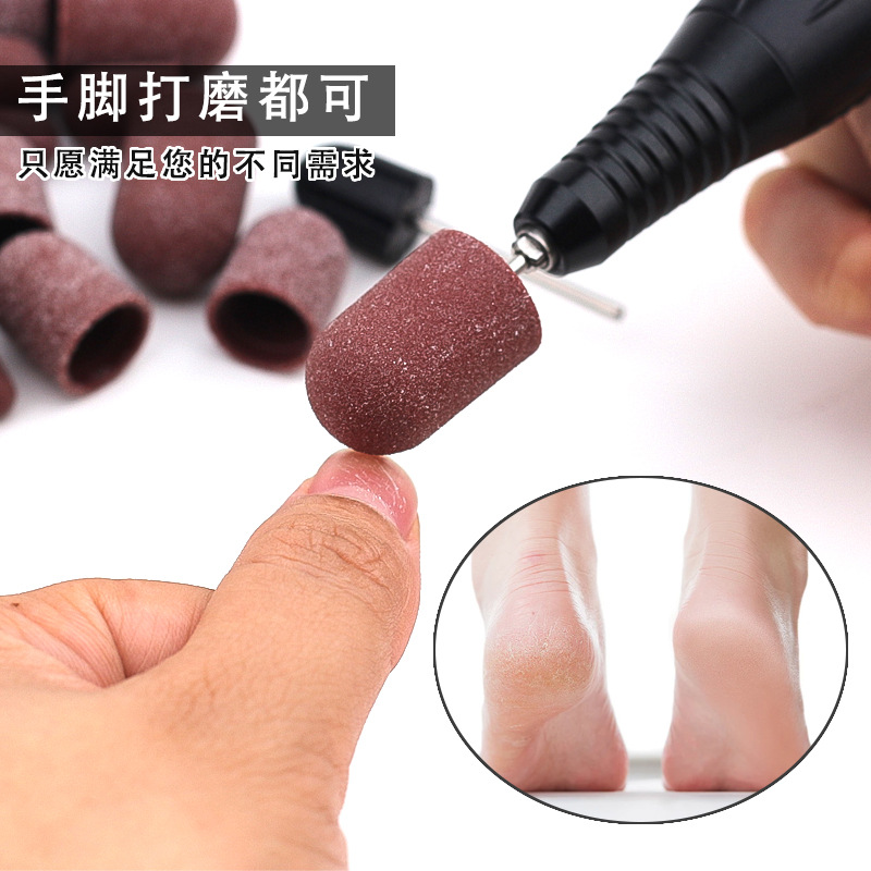 Alta calidad de la tapa de arena de uñas broca para eliminar la piel muerta callo de cuidado de los pies gorra de hilo golpear herramientas de accesorios de molino eléctrico