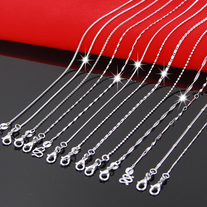 silver necklace wholesale non-fading ladies clavosin chain Joker simple pendant chain with chain niche jewelry