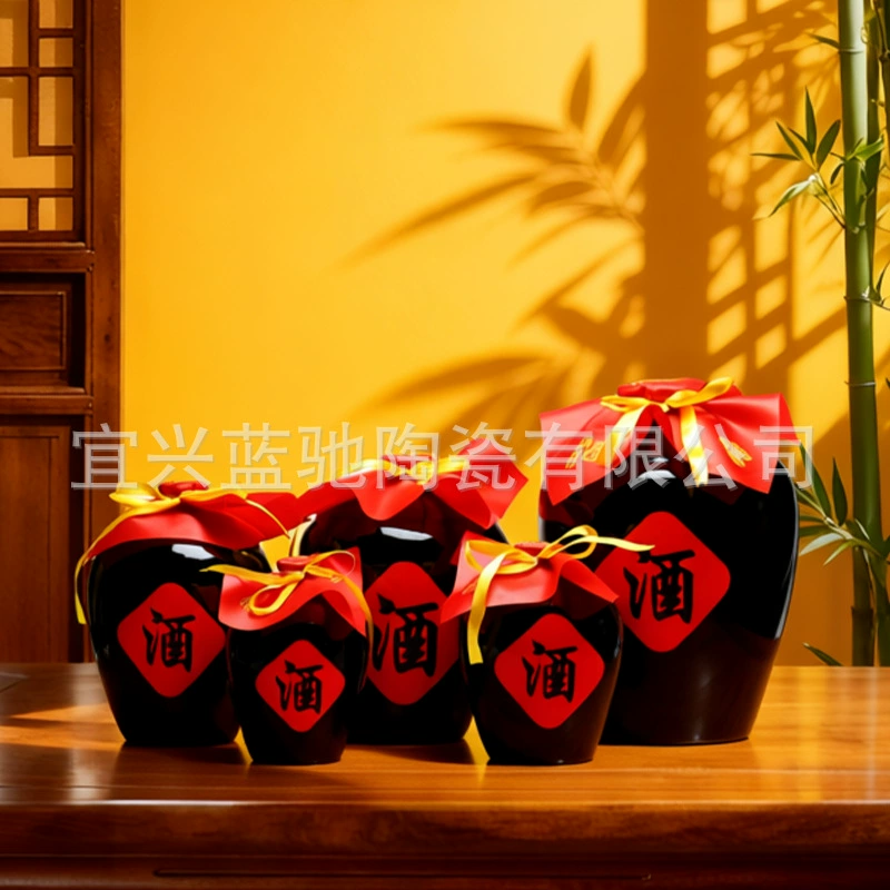 Исин производители глиняная керамика керамическая банка вина Бутылка Вина запеченный Цветок вино персонаж винная бутылка черная глазурь светлая бутылка с керамической крышкой винная банка Бытовая