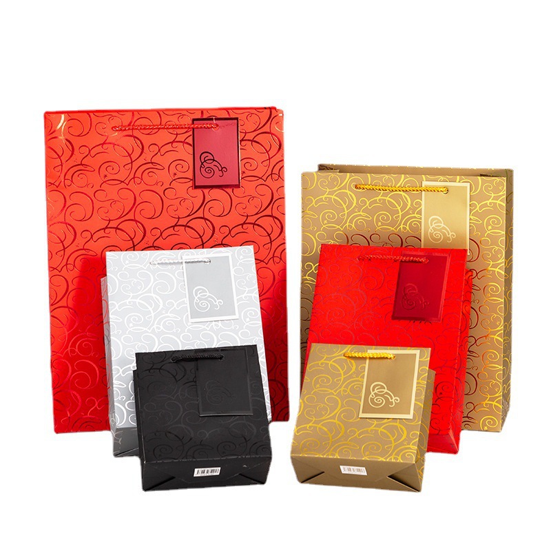 高档礼品纸袋批发手提袋高级感首饰包装袋服装店袋子烫金烫银LOGO