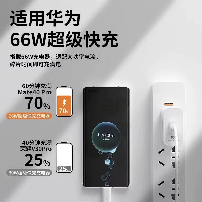 66W超急速充電ヘッド適用栄光/華為携帯電話充電器usbケーブル急速充電ヘッドセット|undefined
