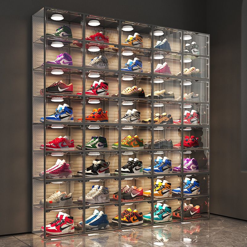 Aj Shoe Box Shoe Storage Sneaker Storage Anti-Oxidation Transparent Popular Shoe Rack Shoe Wall Foldableing Shoe Cabinet