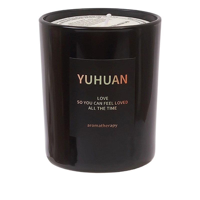 Aromaterapia vela fragancia romántica de la planta simple negro vidrio cera soja hogar Decoración interior mano regalo