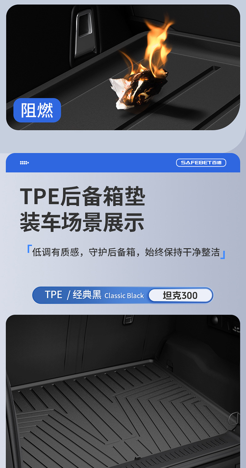 Suitable for Tank 300 New Energy 400 500 Special Vehicles, Tpe Car Trunk Mat Interior Accessories