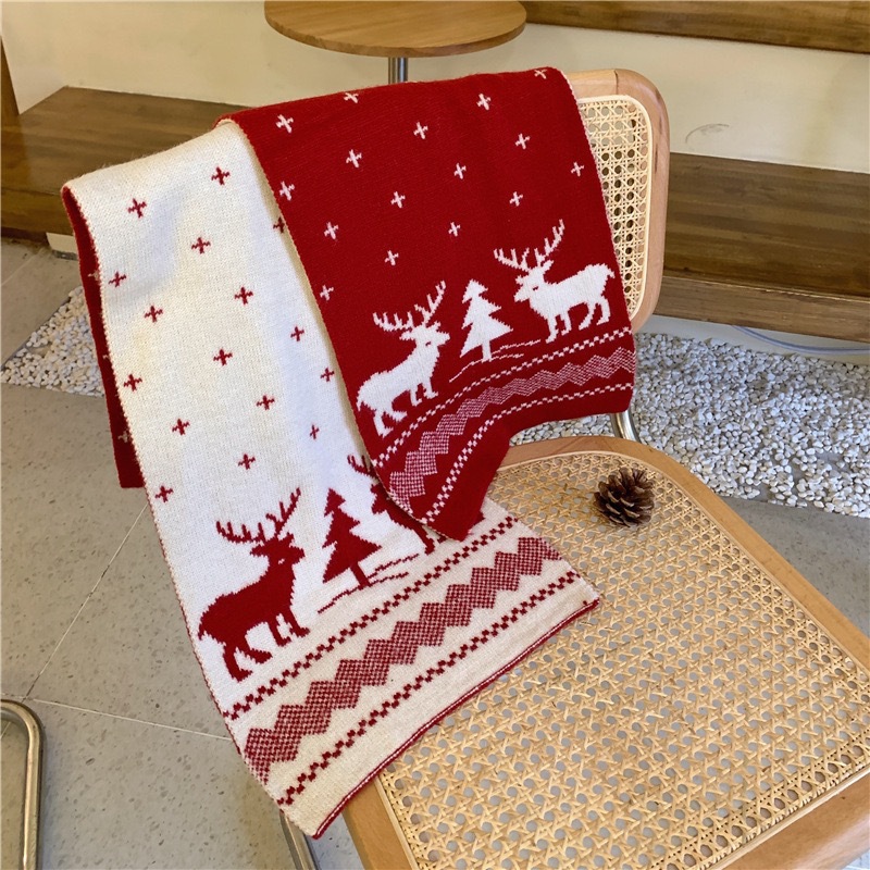 Regalo di Natale Red Deer Donna Versatile Autunno e Inverno Caldo Esteso Versione Coreana Studente Carino Pelle Amichevole_voghion.com
