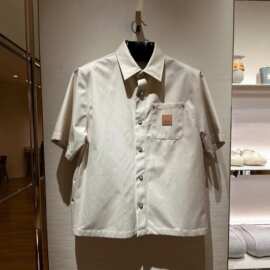 现货正确版原标V家25SS桑蚕丝棉麻混纺宽松翻领短袖衬衫男女同款