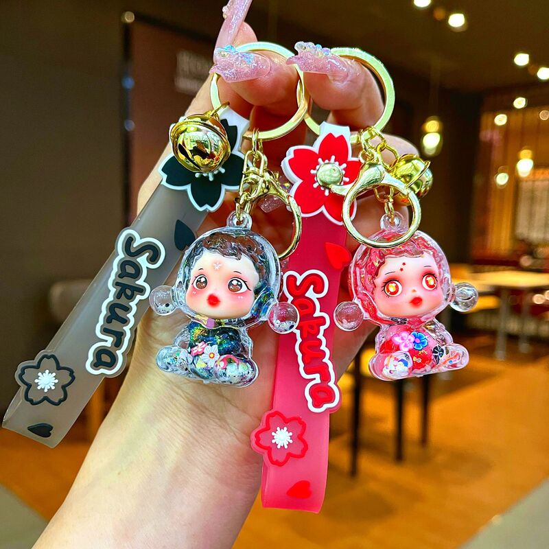 Creative Cartoon Sp Devil Sleeping Girl Keychain Cute Cartoon Couple Bag Pendant Girl Heart Small Gift