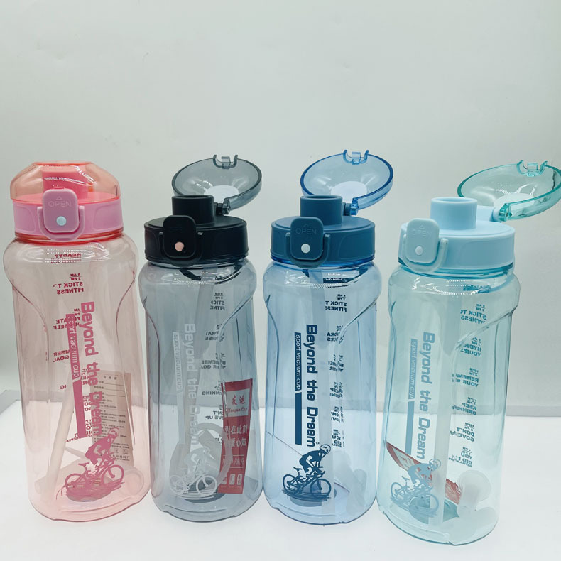 Youyun 0338 nueva escala deportes al aire libre al por mayor taza de agua portátil 1000ml taza de plástico grande taza de Estudiante