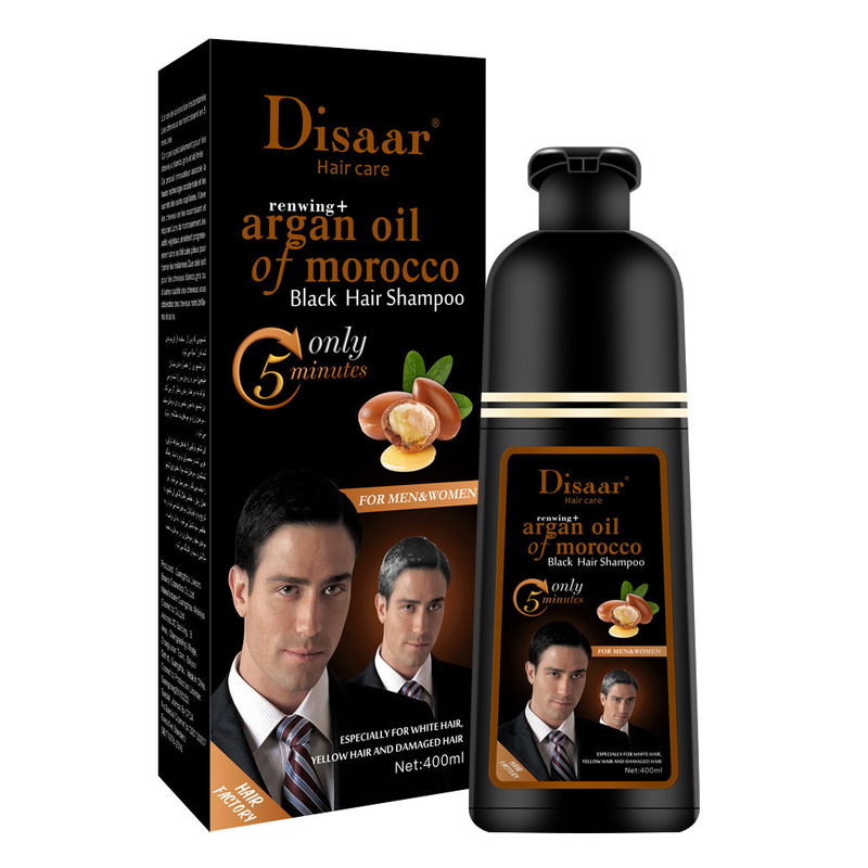 跨境一支黑Balck Hair Dye Shampoo植物染发剂膏梳洗发水染发变黑|undefined