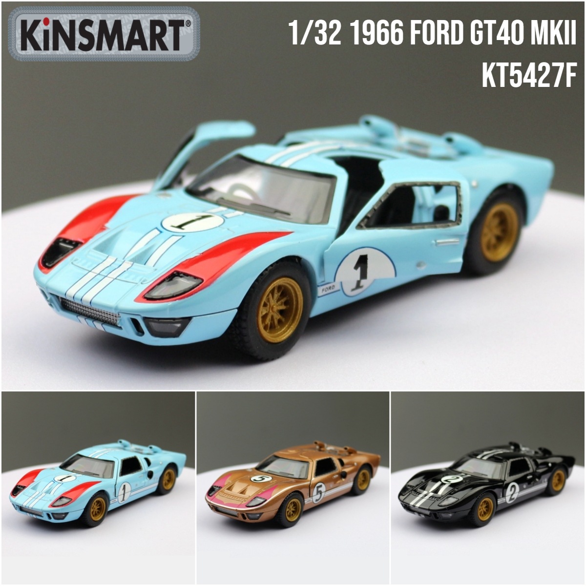KMART Zhiguan Alloy Car Model 1/32 Ford GT40 Racing Sports Car Toy Huili Two-door Bulk