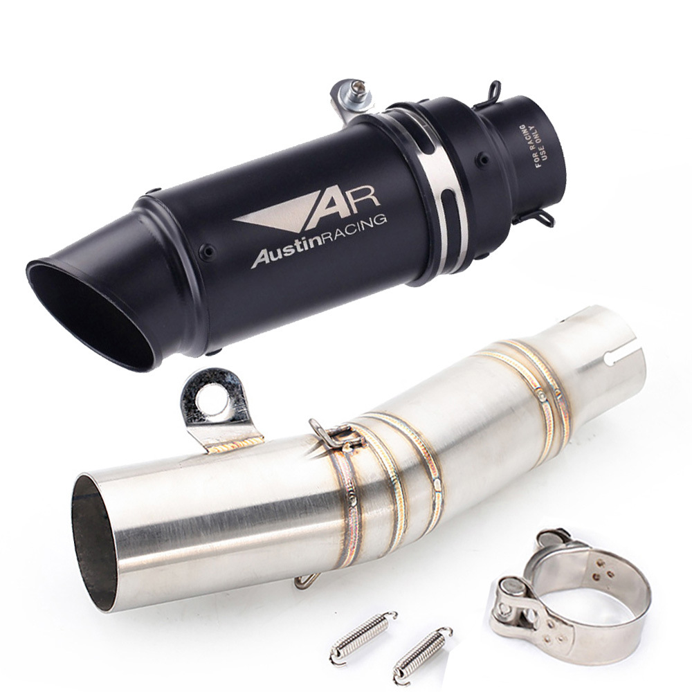 Suitable for Yamaha Yzf-R6 R6 Motorcycle Modified Exhaust Pipe Middle + Tail Section Link Stainless Steel/Carbon