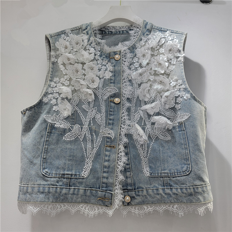 2026 primavera y verano nueva flor de encaje pesado empalmado hombro suelto BF chaqueta cardigan tendencia image 1