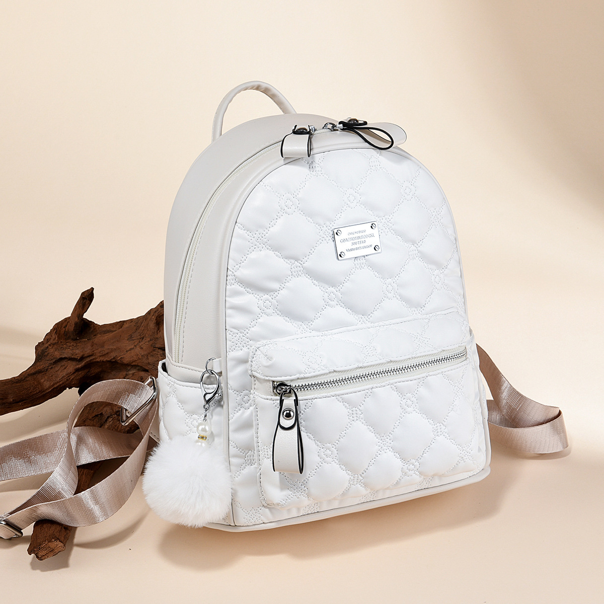 2026 nueva alta sensación de diamante mochila mochila de estilo suave mujer mochila de bordado de gran capacidad mochila de viaje al por mayor