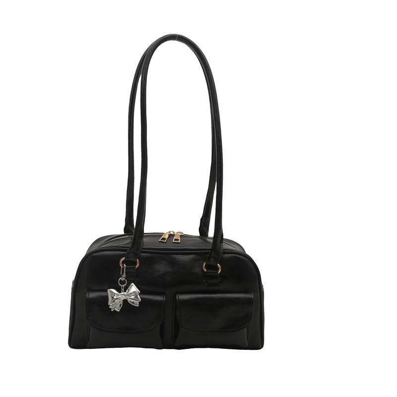 Bolsa de brazo retro para mujeres 2025 nueva textura de un solo hombro bolso de mano nicho de gran capacidad Volkswagen bolso de doble bolsillo