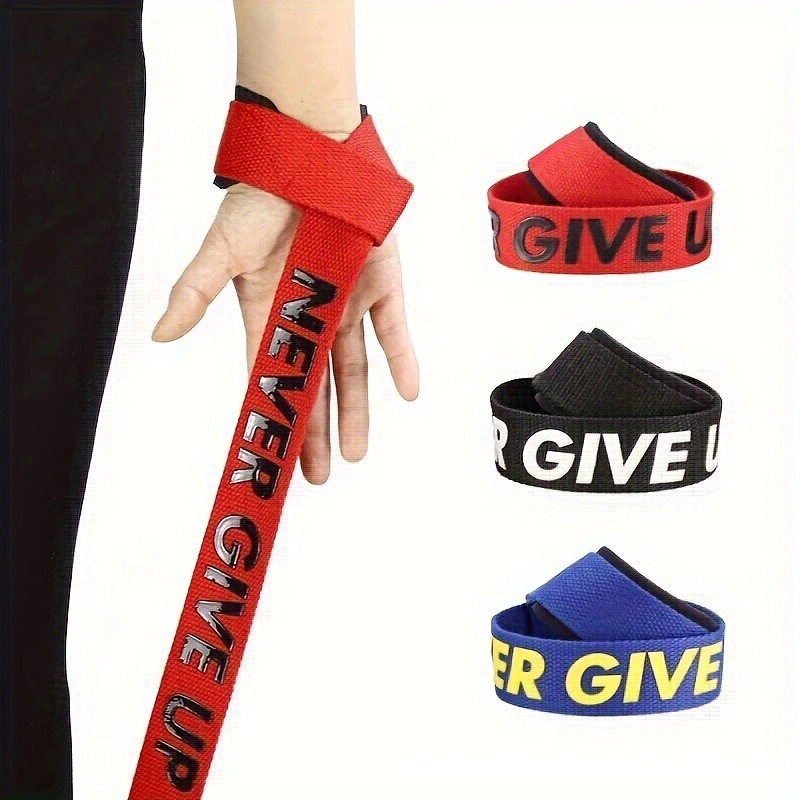 A pair of fitness wristbands for strength training, weightlifting, bench press, pull-ups, wrist grip, and anti-slip wrist support.