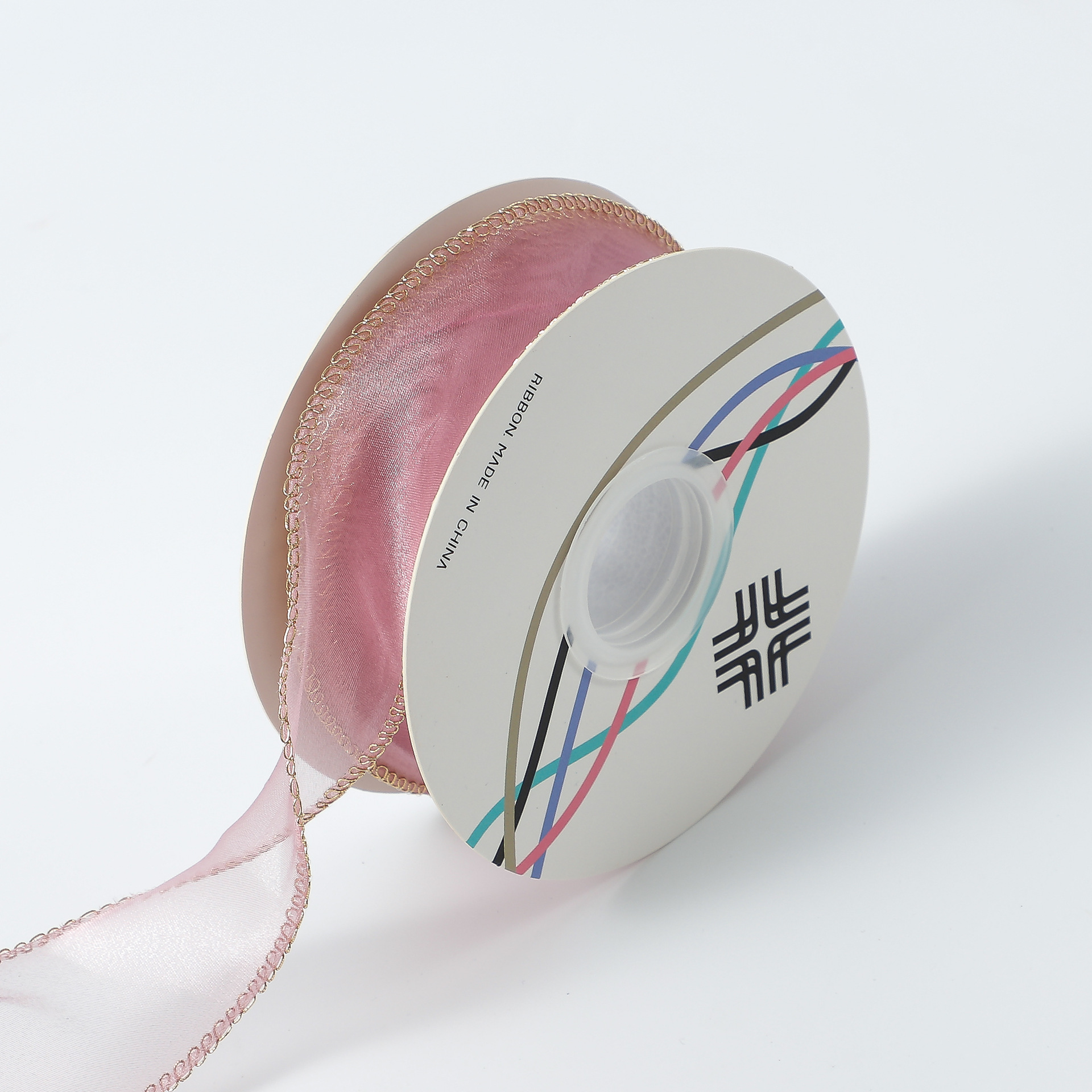 Venta al por mayor 4cm cinta borde dorado fishtail hilo flor cinta arco cinta decoración DIY tocado pastel de embalaje