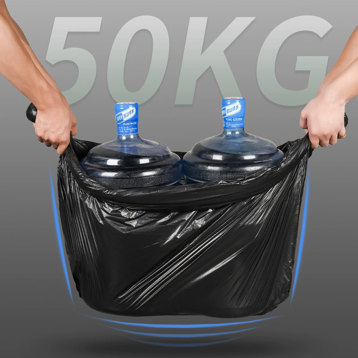 Плоское ротовое большое мусорное мешок 90*110 сверхкрупный коммерческий толстый черный 80*90 свойство фабрика кухня