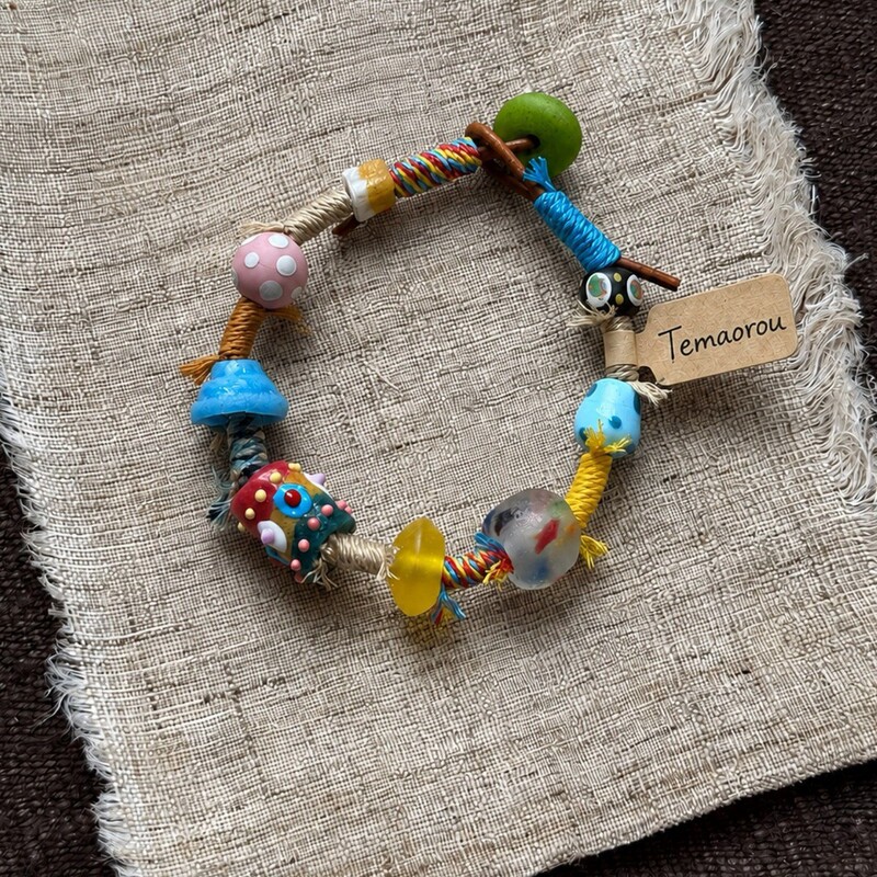 Vintage Handmade Dopamine Bracelet for Women Bohemian Style Versatile Bracelet with Unique Beads and Multi-Element Design