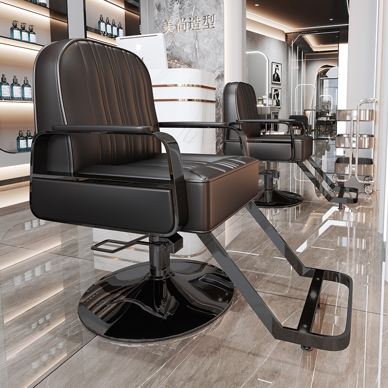 La peluquería de alta gama puede bajar la silla de peluquería, la silla de corte de pelo de teñido en caliente giratorio de elevación especial para la peluquería de alto perfil, simple image 12