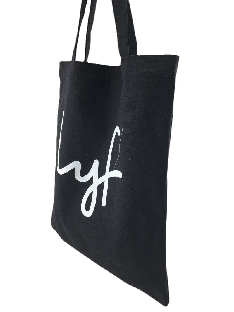 帆布袋 学生大容量黑色棉布手提袋 黑色16安布袋 加印LOGO