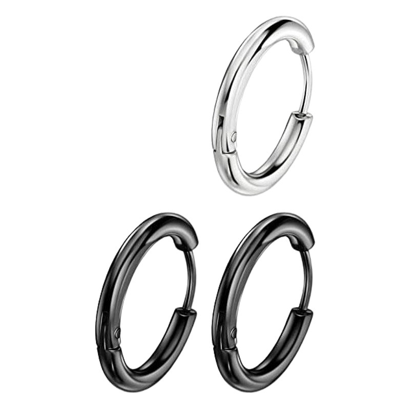 Suministro directo transfronterizo de 2,5mm pendientes de línea de acero inoxidable galvanoplastia de vacío europeo y americano de moda ronda hebilla del oído piercing joyería del oído