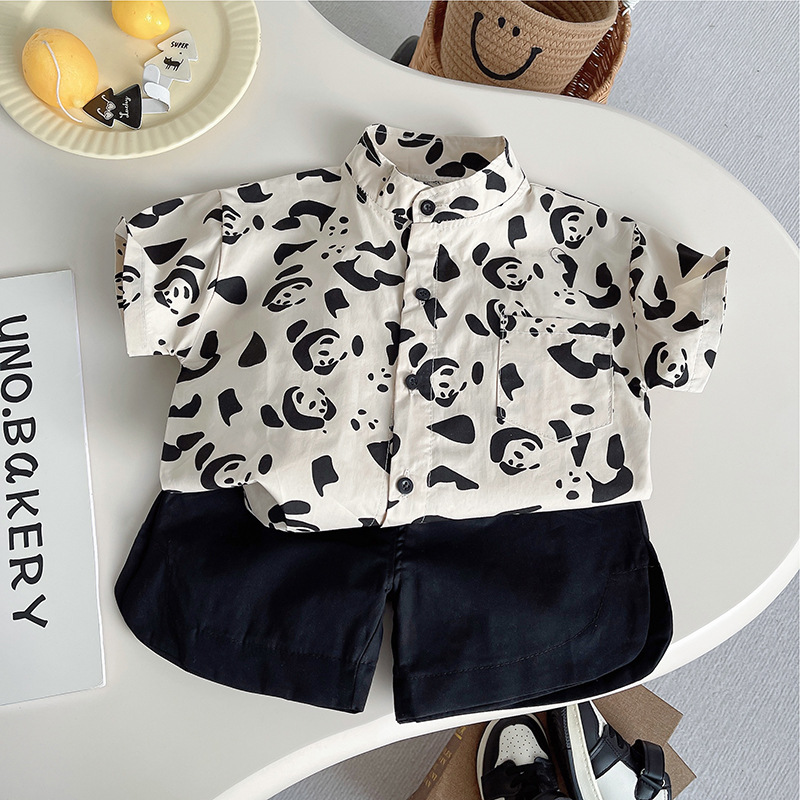 Children's Clothing Boys Summer Shirt suit 2025 New Baby Cartoon Fashionable Summer Clothes Baby Cute Clothes
