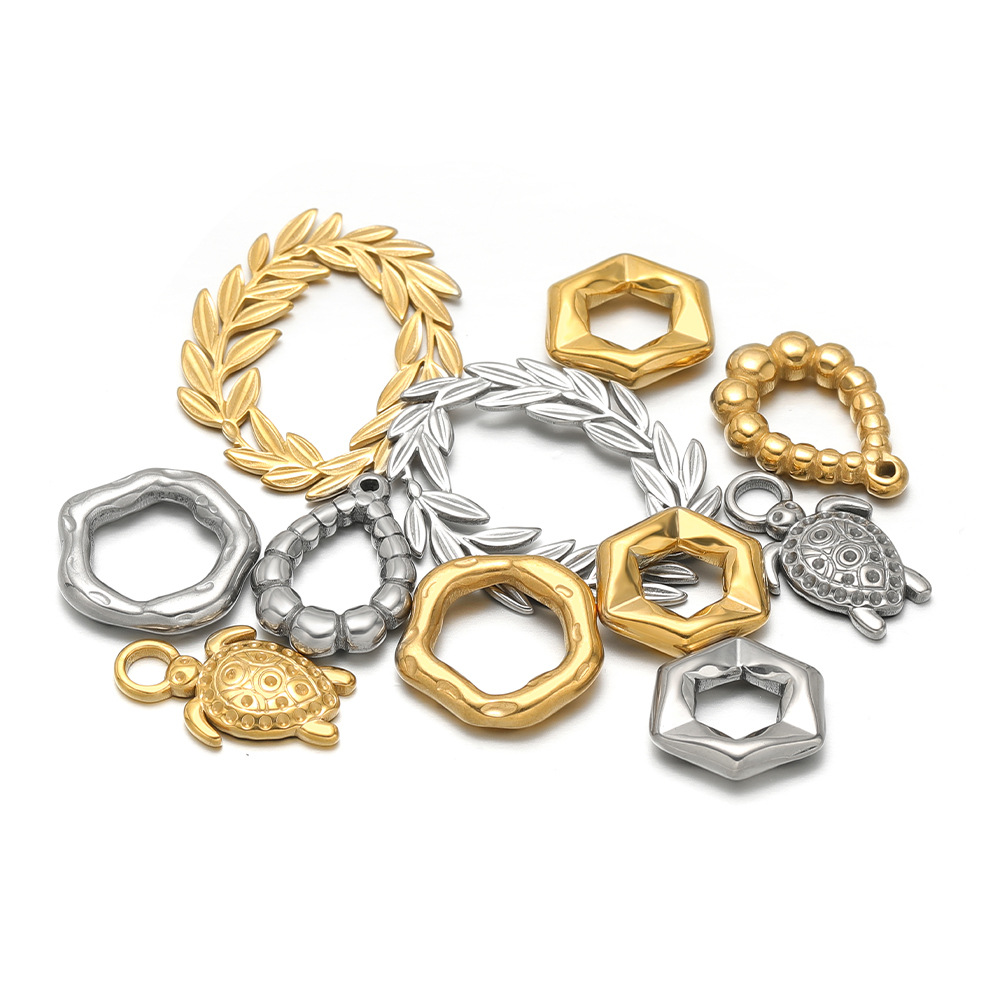 13g Weight Pendant Jewelry Making Type Charms Classification 5 PCS/Package 304 Stainless Steel Geometric Polished Pendant Charms