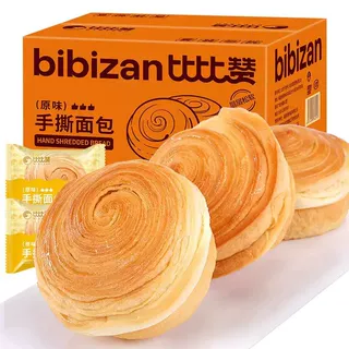 【比比赞】 原味手撕面包 约40g/袋*5袋