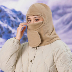 户外抓绒风雪帽子女士秋冬季围脖口罩连体帽户外骑电车滑雪保暖帽