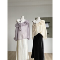 【Autumn New Arrival】演绎属于你的秋日风情#荷叶边斜肩衬衫
