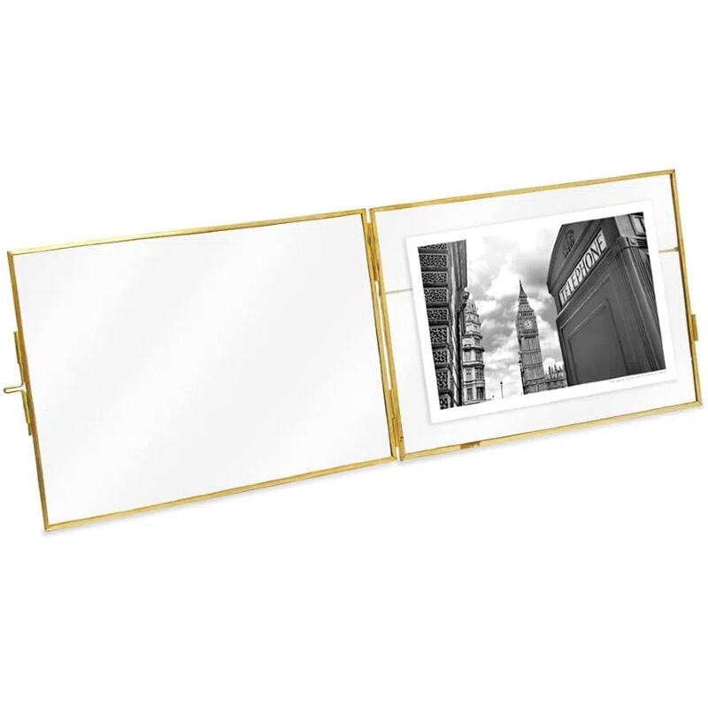 European and American Retro Picture Frame Antique Metal Crafts Simple Photo Frame Glass Plant Specimen Frame Painting Clip Metal Photo Frame