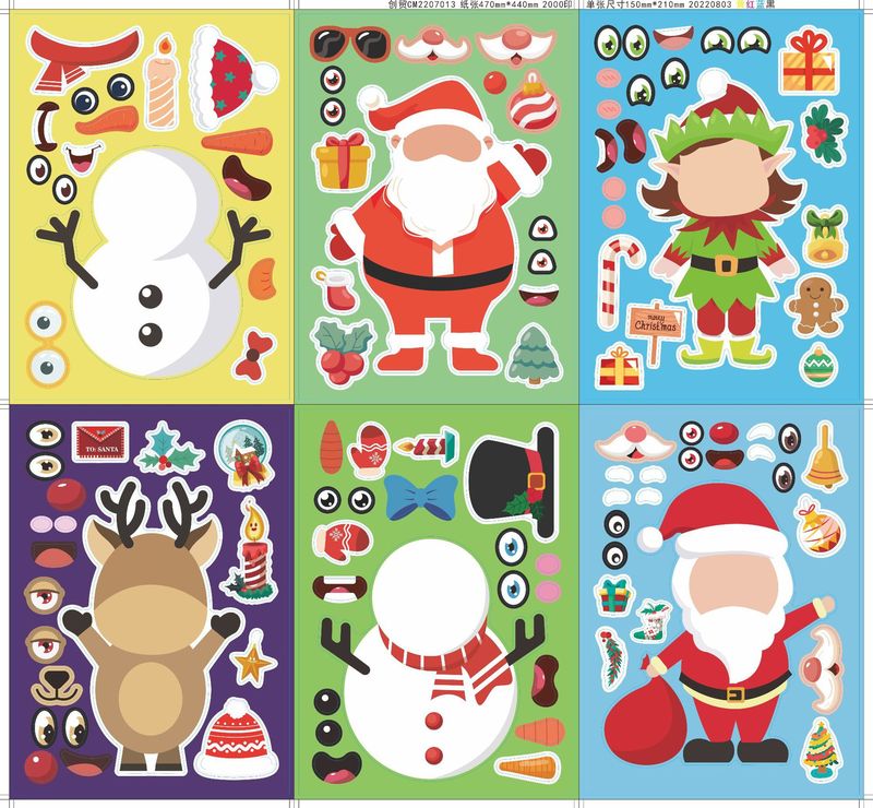Cm2207013クロスボーダークリスマスステッカークリスマスdiyステッカークリスマスパズルステッカー漫画ステッカー|undefined