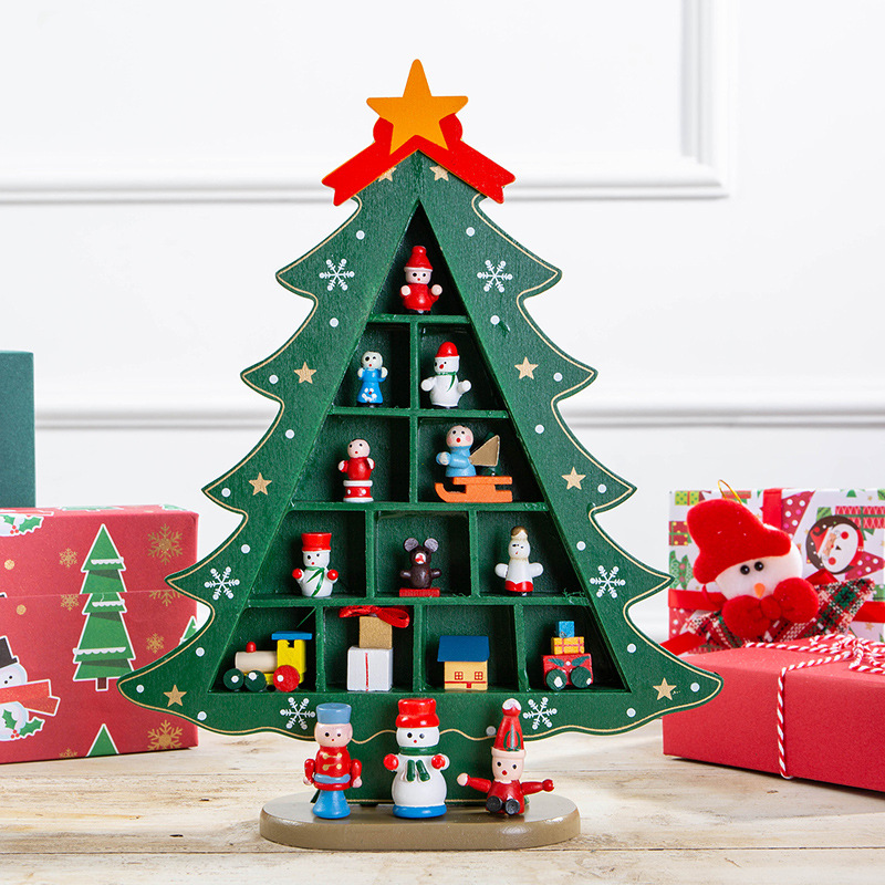 Decoraciones navideñas 2025, mini árbol pequeño, bricolaje, arreglo de escena tridimensional, adornos de escritorio para uso doméstico infantil