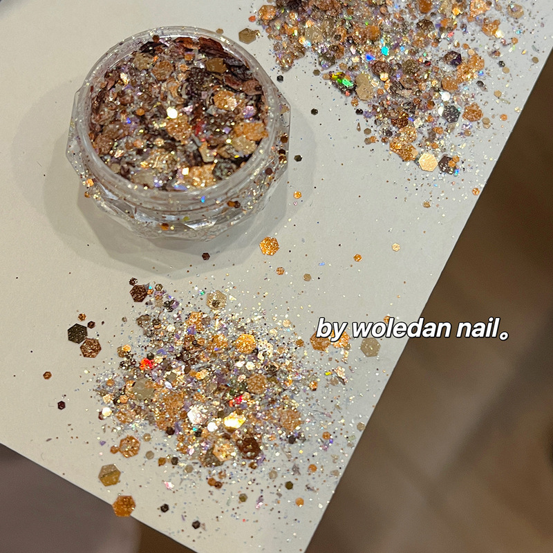 Autumn Manicure Sequins Maillard Amber Gold Series Glitter Mixed Handmade Materials Autumn Manicure Sequins Maillard Amber Gold Series Glitter Mixed Handmade Materials