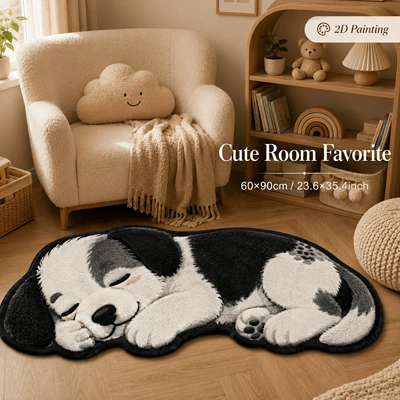 faux cashmere, with a unique design, stain-resistant, Avtomobil döşəmə paspasları - 93gyg-cute-animals-no2-7-4060cmskin-friendly-imitation-cashmere