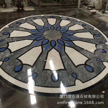 大理石马赛克拼花酒店水射流切割石材地板花设计图案来图DIY奢石