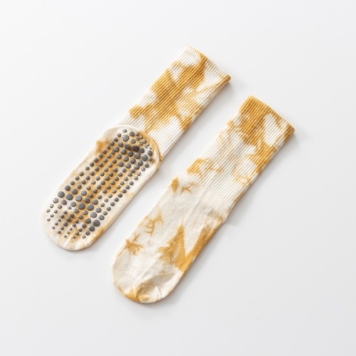 Autumn new ink style dyed yoga socks retro fashion mid-calf socks simple Chinese style non-slip stockings