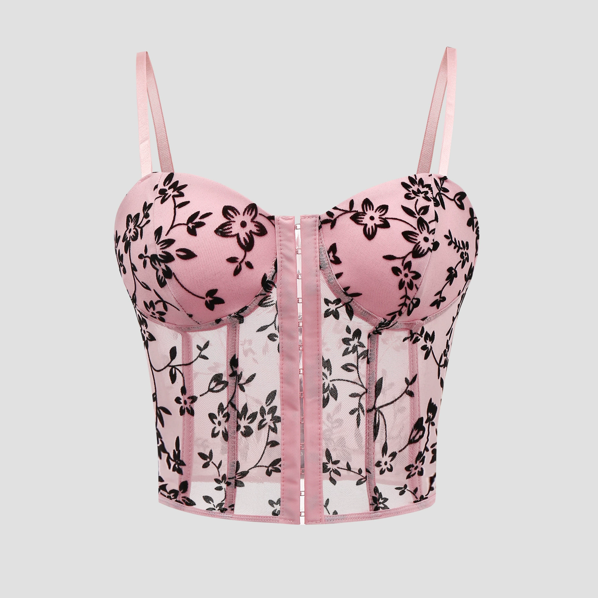 Европейские и американские трансграничные сексуальные корсеты с флисом кружевные цветы