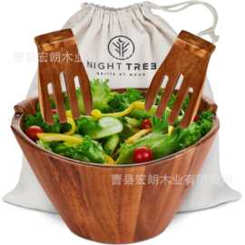 木质水果碗简约加厚水果沙拉碗餐酒店餐厅大口径容量用汤碗饭店