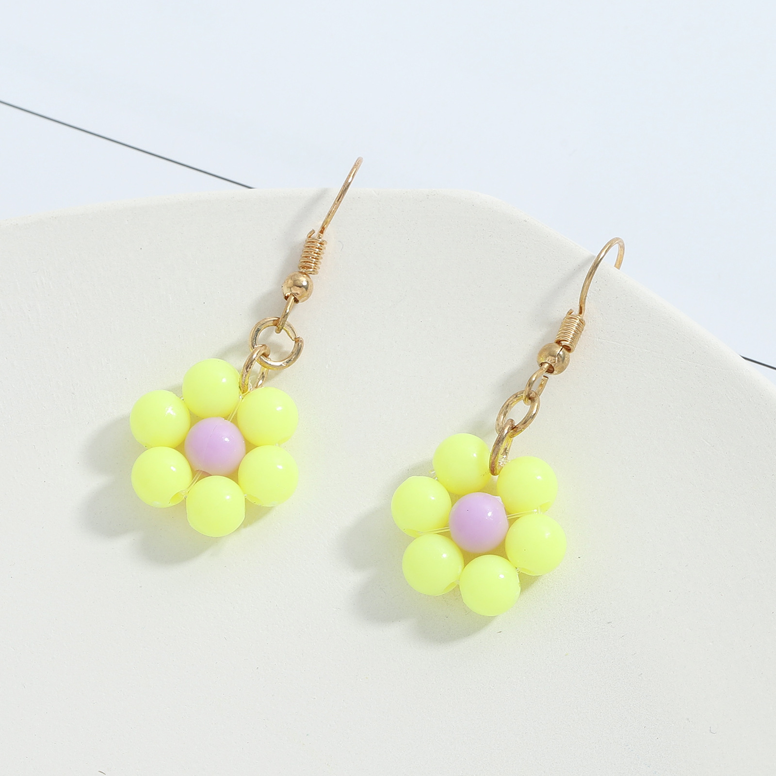 Ethnic Style Color Bead Flower Earrings display picture 5