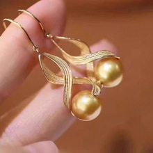 DIY珍珠配件 S925银时尚唯美设计感耳环手工银饰耳钩半成品批发