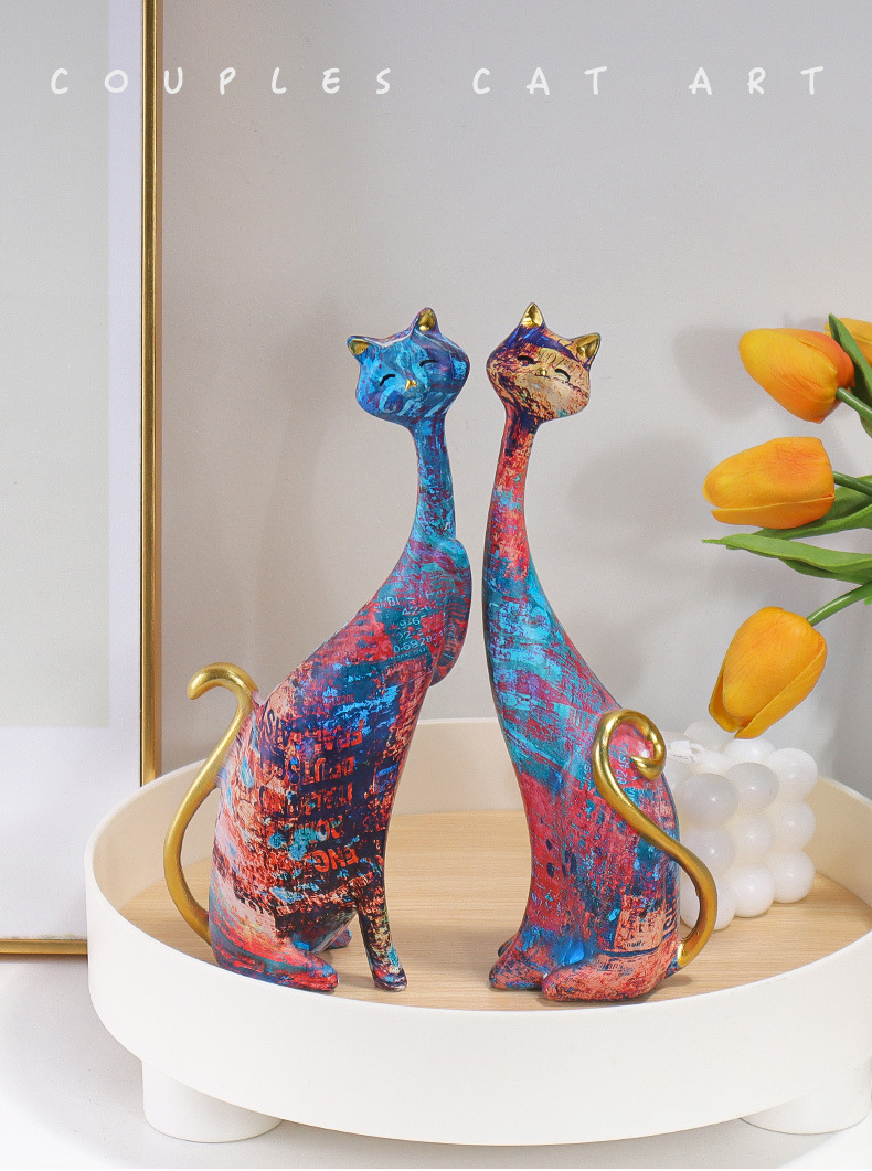 1500g Weight Ornaments Home Textiles & Decor Type 1 Piece Quantity Cartoon Style Simple Style Artistic Cat Resin Ornaments Artificial Decorations