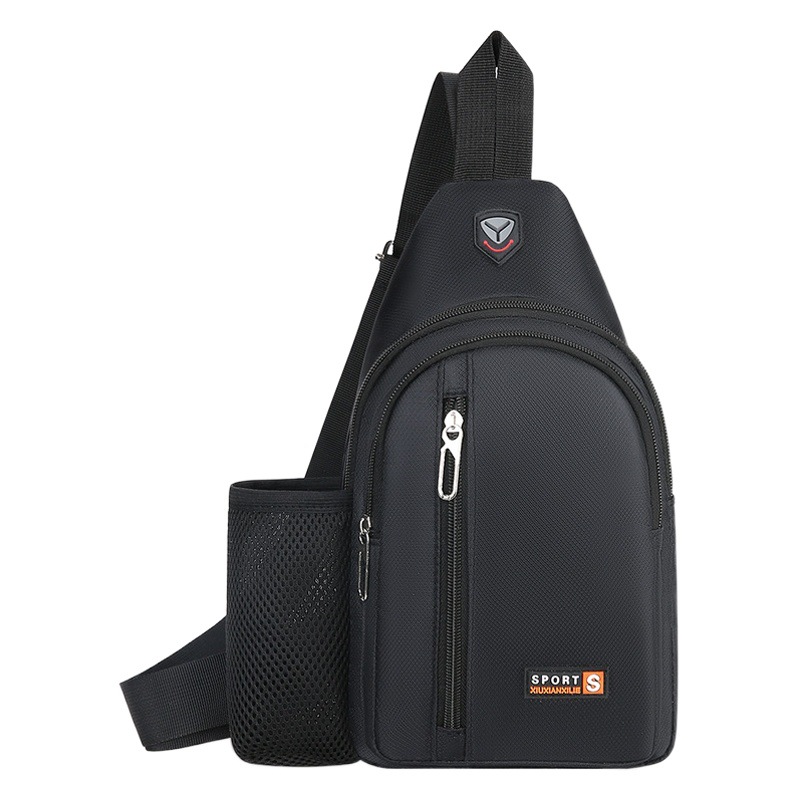 2024 new men's chest bag large capacity casual waterproof shoulder messenger bag fashion brand bag student chest small backpack