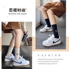 襪子女秋冬中筒襪網紅ins潮秋冬運動襪長筒襪純色系春秋長襪