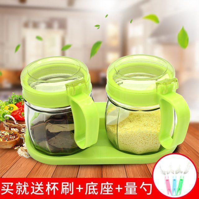 Productos de cocina de almacenamiento botella de aceite de vidrio con condimento botella de almacenamiento con tapa