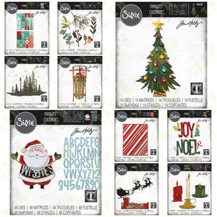 Christmas old Elk candle sled metal cutting mold transparent seal decorative album DIY greeting card scissors