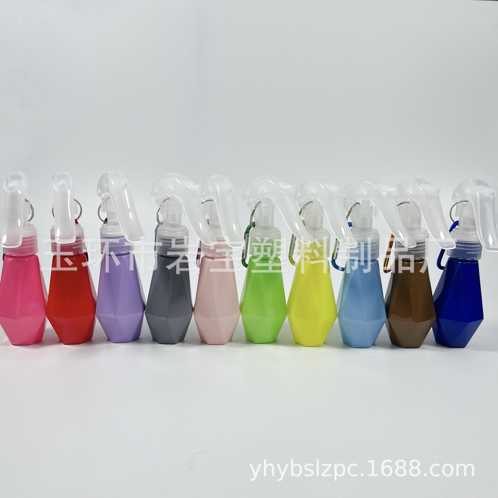 공장 도매 60mlpet 쥐 머리 다이아몬드 보석 플라스틱 후크 병 알코올 소독 물 소포장 스프레이 병